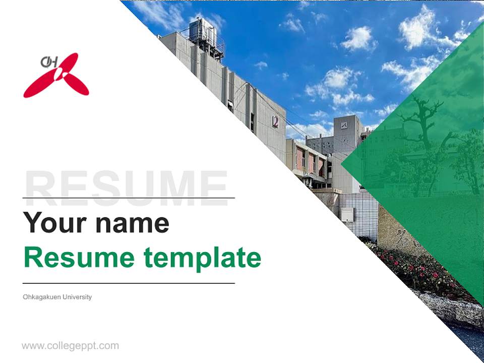 Ohkagakuen University Resume PPT Template4:3 ratio PPT effect preview image5