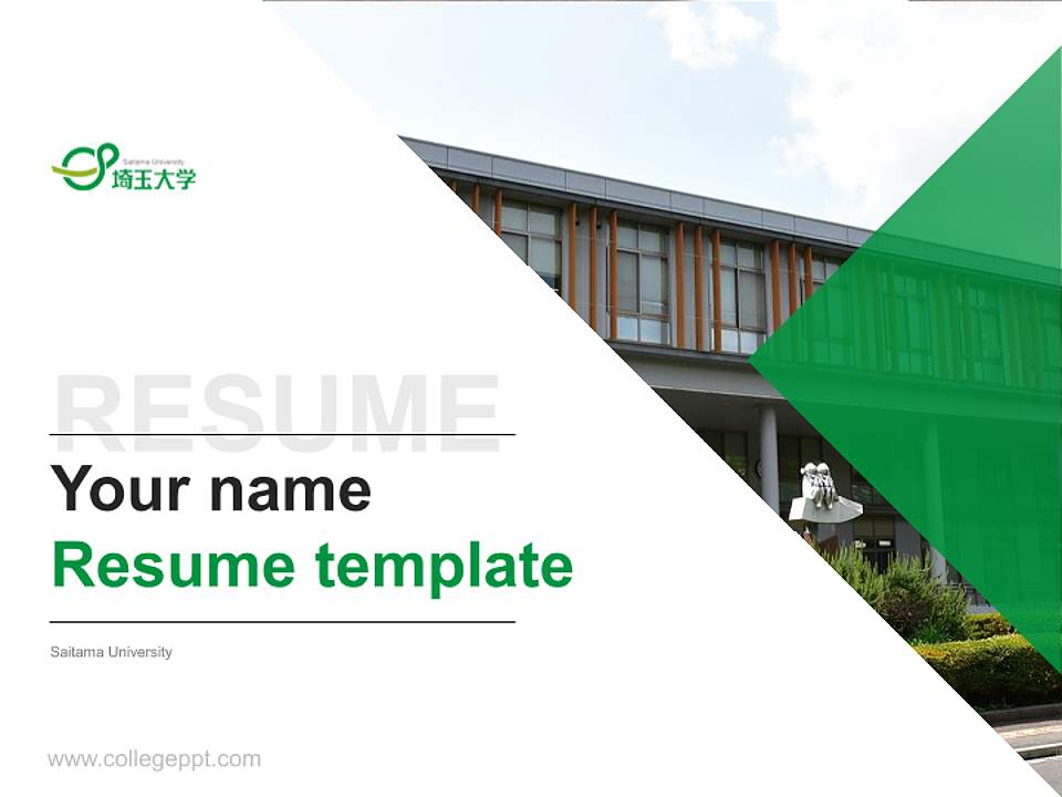 Saitama University Resume PPT Template4:3 ratio PPT effect preview image5