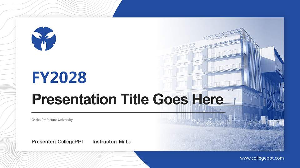 Osaka Prefecture University Academic Presentation/Research Findings Report PPT Template16:9 ratio PPT effect preview image