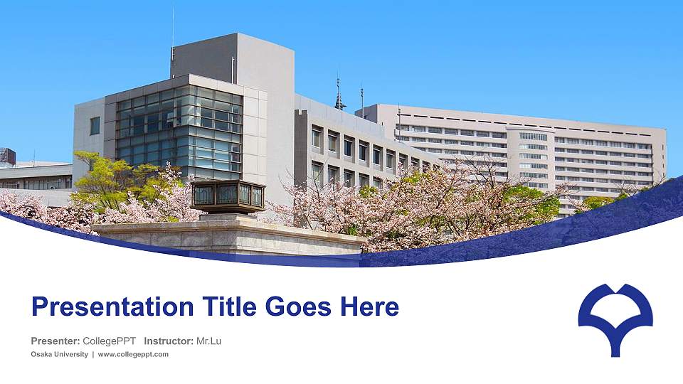 Osaka University Course/Courseware Creation PPT Template16:9 ratio PPT effect preview image