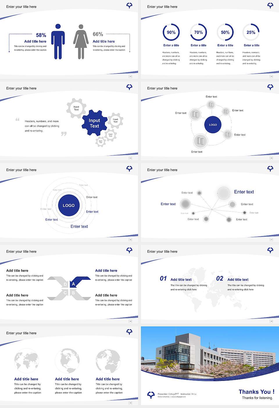 Osaka University Course/Courseware Creation PPT Template16:9 ratio PPT effect preview image4