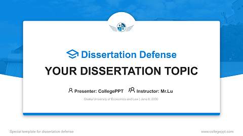 Osaka University of Economics and Law Graduation Thesis Defense PPT Template
