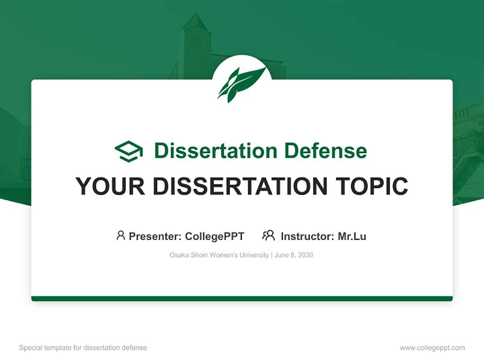 Osaka Shoin Women’s University Graduation Thesis Defense PPT Template4:3 ratio PPT effect preview image7