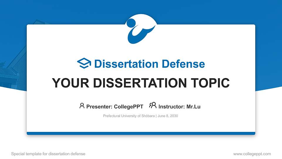 Prefectural University of Shōbara Graduation Thesis Defense PPT Template16:9 ratio PPT effect preview image