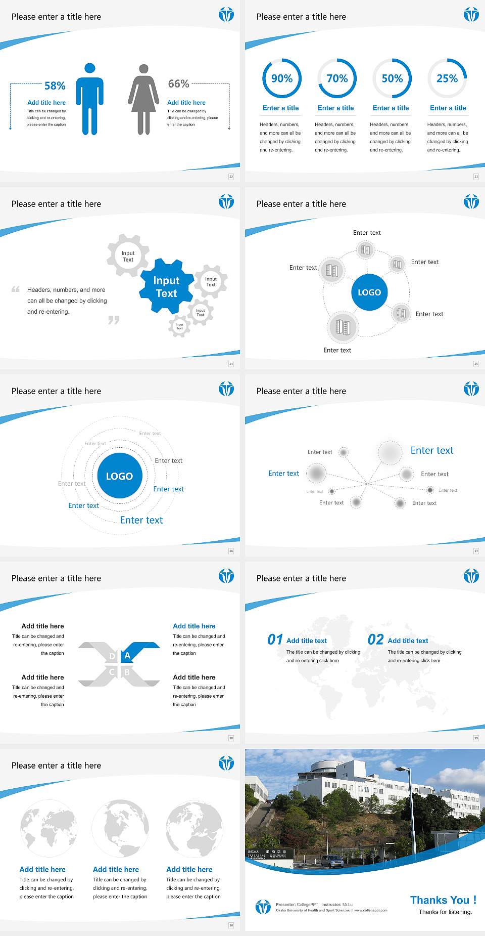 Osaka University of Health and Sport Sciences Course/Courseware Creation PPT Template4:3 ratio PPT effect preview image4