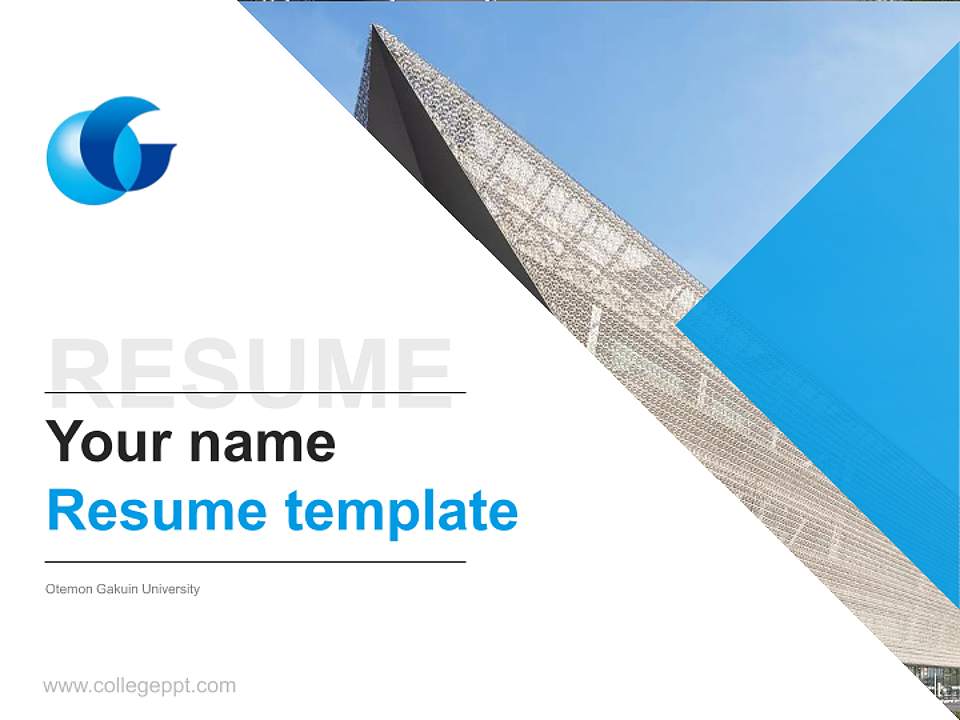 Otemon Gakuin University Resume PPT Template4:3 ratio PPT effect preview image5
