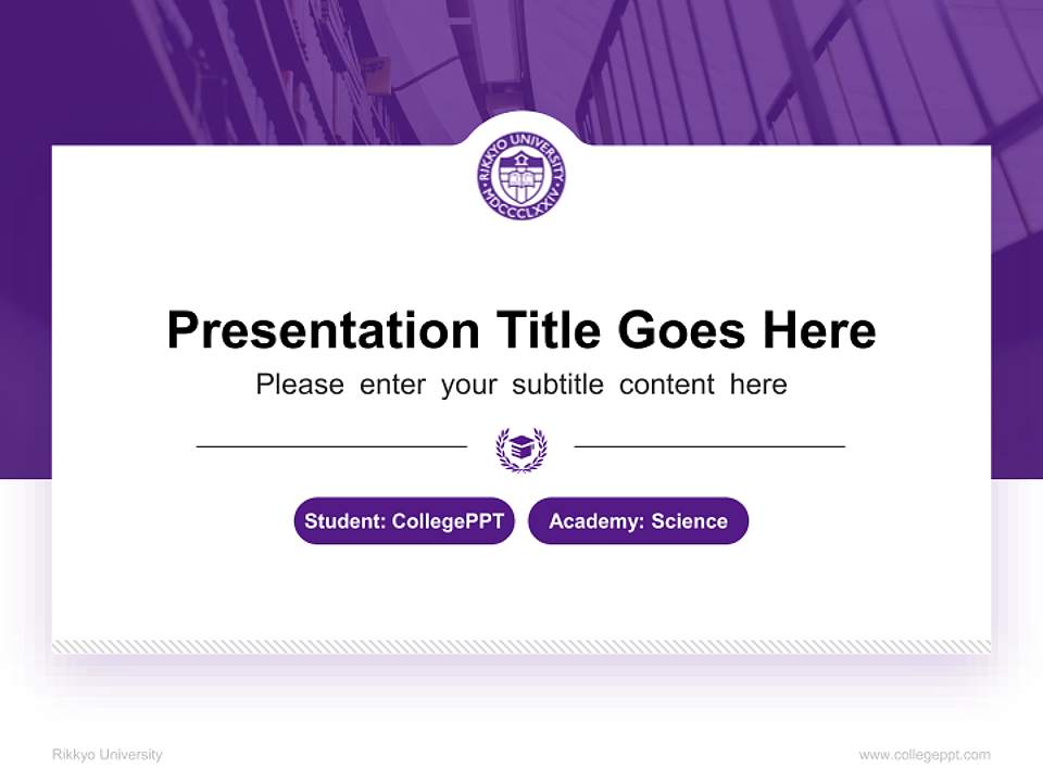 Rikkyo University National Scholarship Defense PPT Template4:3 ratio PPT effect preview image4