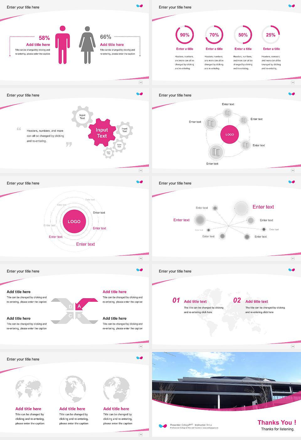 Professional College of Arts and Tourism Course/Courseware Creation PPT Template16:9 ratio PPT effect preview image4