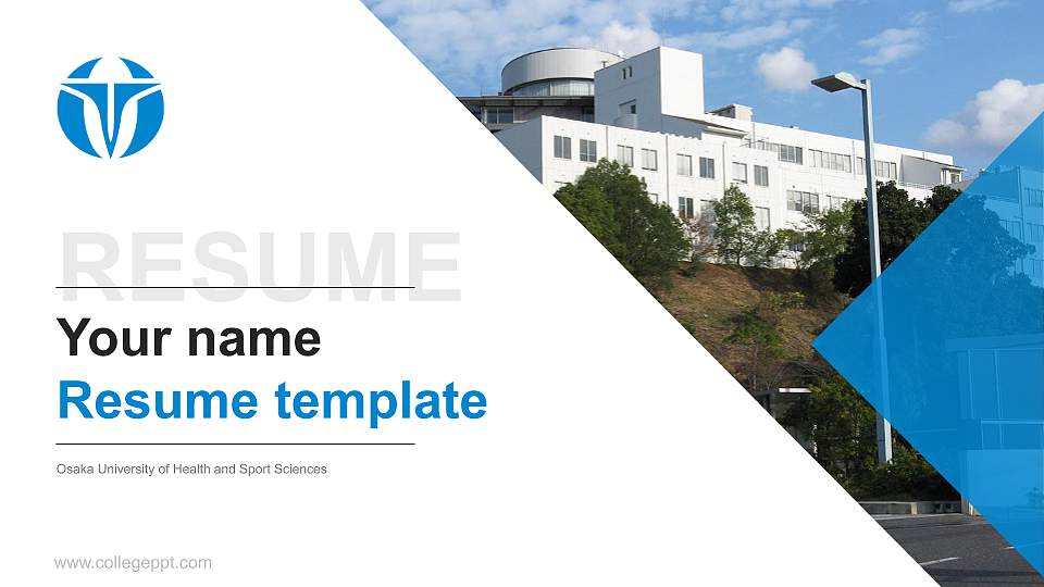 Osaka University of Health and Sport Sciences Resume PPT Template16:9 ratio PPT effect preview image