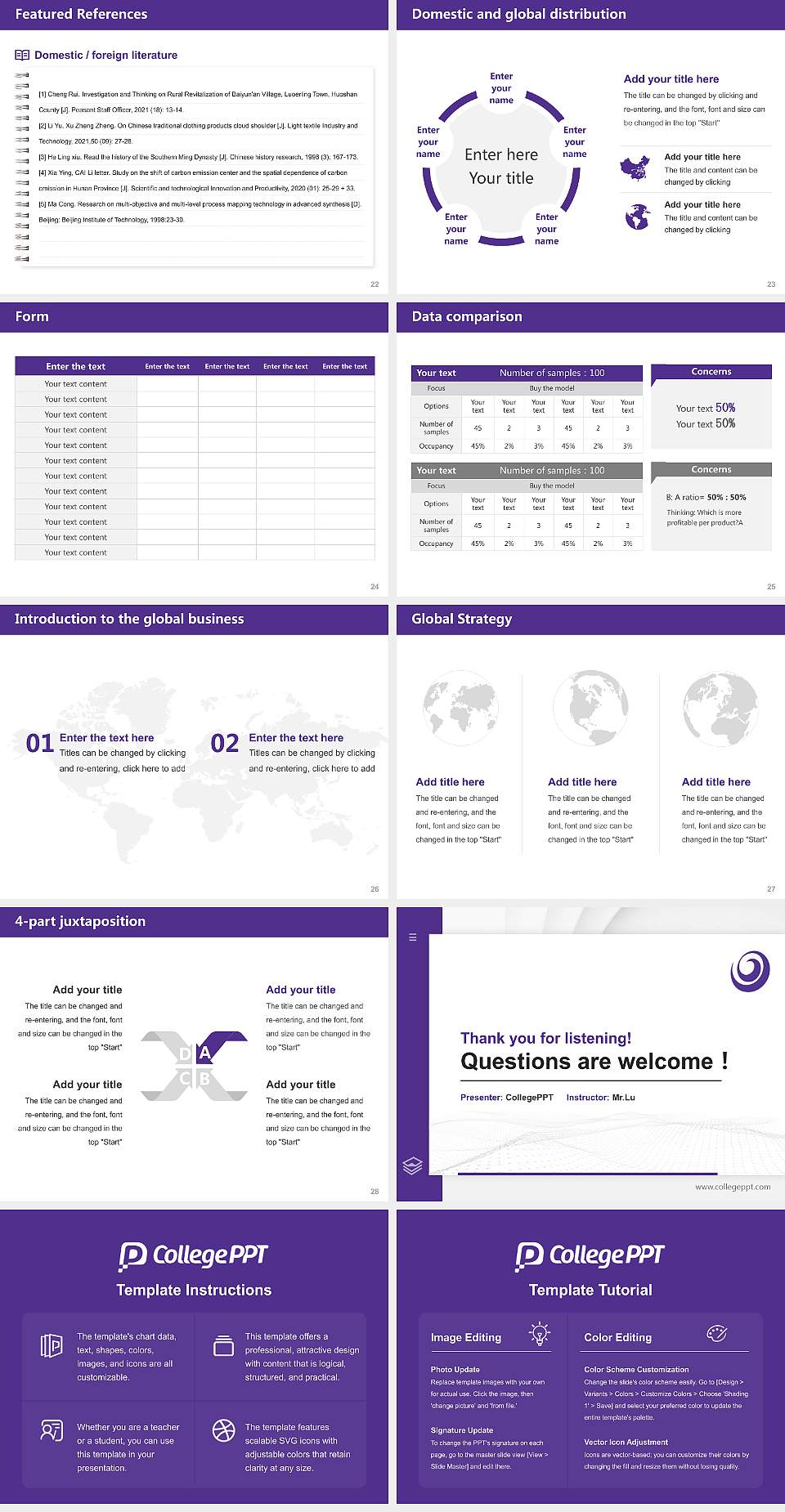 Okayama Prefectural University Thesis Proposal/Graduation Defense PPT Template4:3 ratio PPT effect preview image4