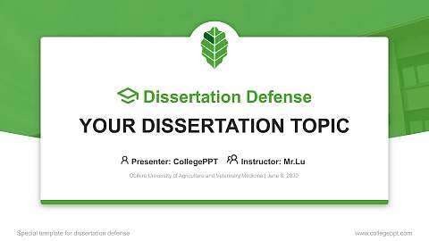 Obihiro University of Agriculture and Veterinary Medicine Graduation Thesis Defense PPT Template