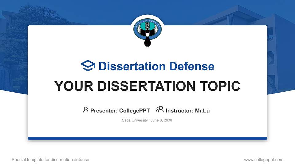 Saga University Graduation Thesis Defense PPT Template16:9 ratio PPT effect preview image