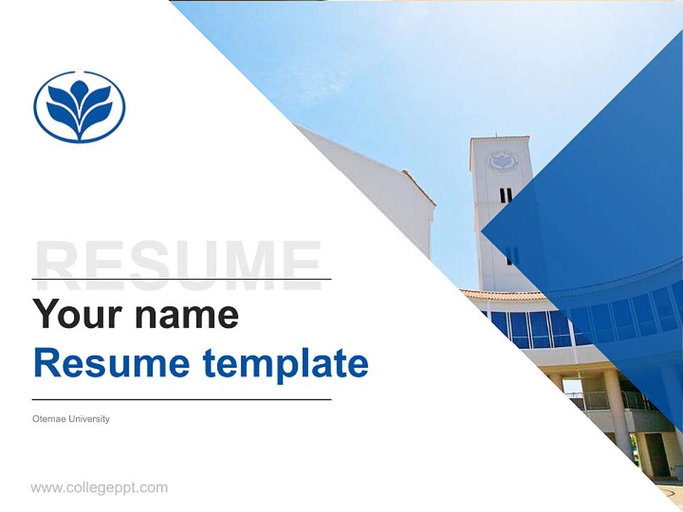 Otemae University Resume PPT Template4:3 ratio PPT effect preview image5
