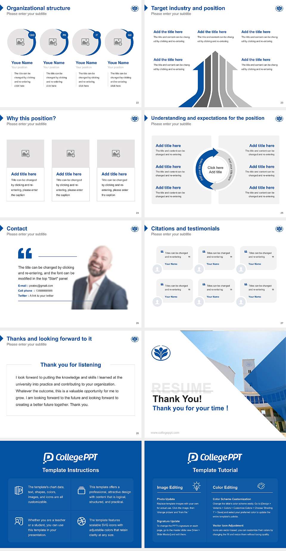 Otemae University Resume PPT Template4:3 ratio PPT effect preview image4