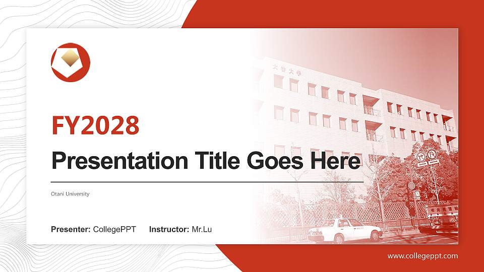 Otani University Academic Presentation/Research Findings Report PPT Template16:9 ratio PPT effect preview image
