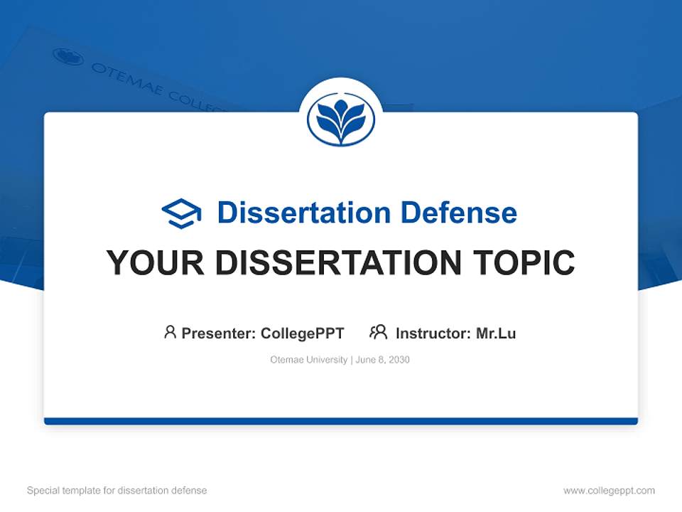 Otemae University Graduation Thesis Defense PPT Template4:3 ratio PPT effect preview image7