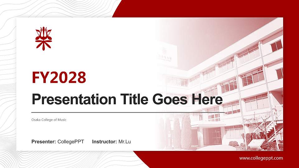 Osaka College of Music Academic Presentation/Research Findings Report PPT Template16:9 ratio PPT effect preview image