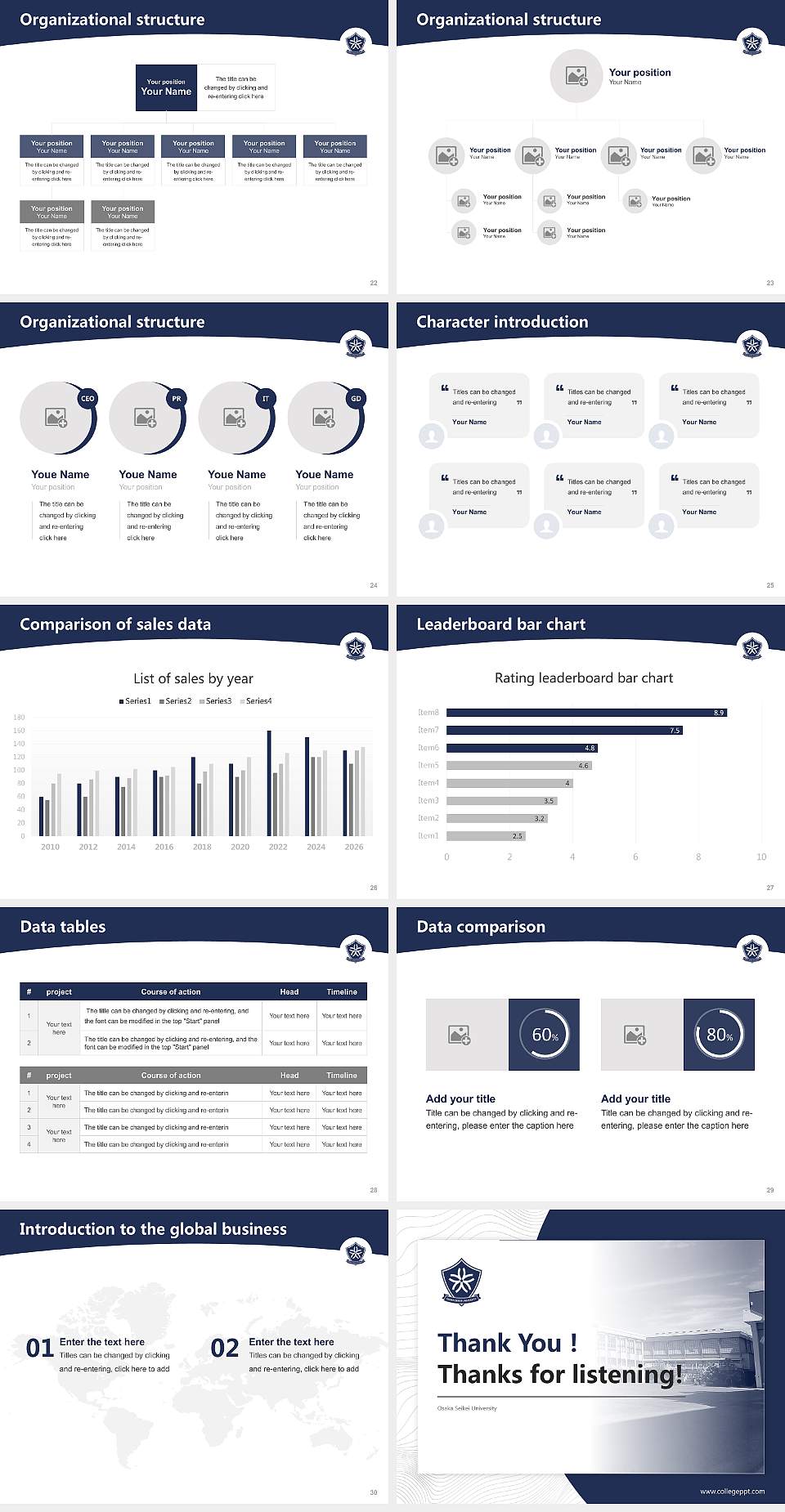 Osaka Seikei University Academic Presentation/Research Findings Report PPT Template4:3 ratio PPT effect preview image4