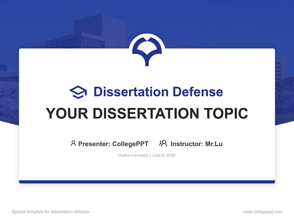 Osaka University Graduation Thesis Defense PPT Template4:3 ratio PPT effect preview image7