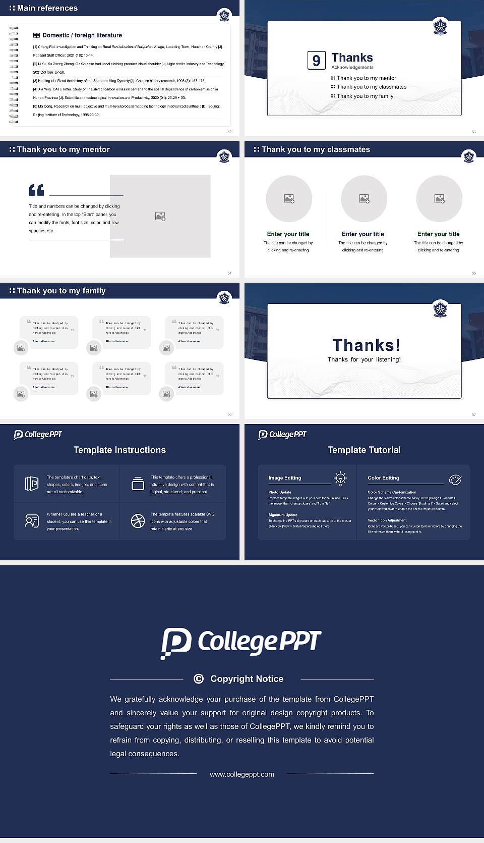 Osaka Seikei University Graduation Thesis Defense PPT Template16:9 ratio PPT effect preview image7