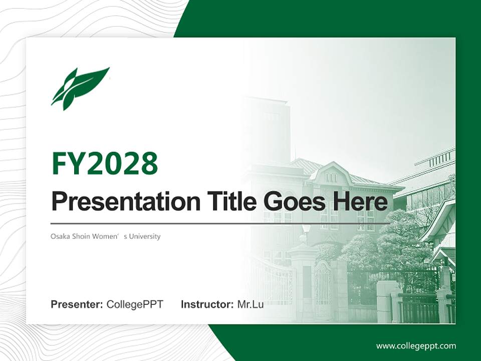 Osaka Shoin Women’s University Academic Presentation/Research Findings Report PPT Template4:3 ratio PPT effect preview image5