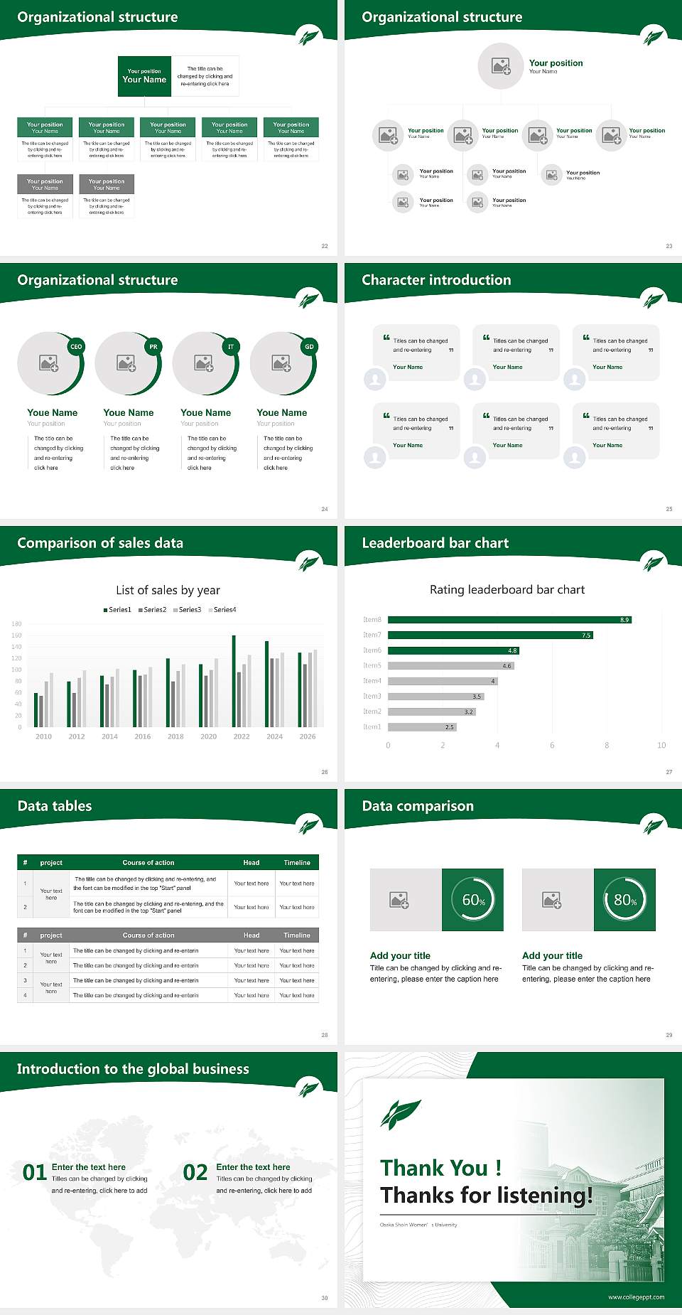 Osaka Shoin Women’s University Academic Presentation/Research Findings Report PPT Template4:3 ratio PPT effect preview image4