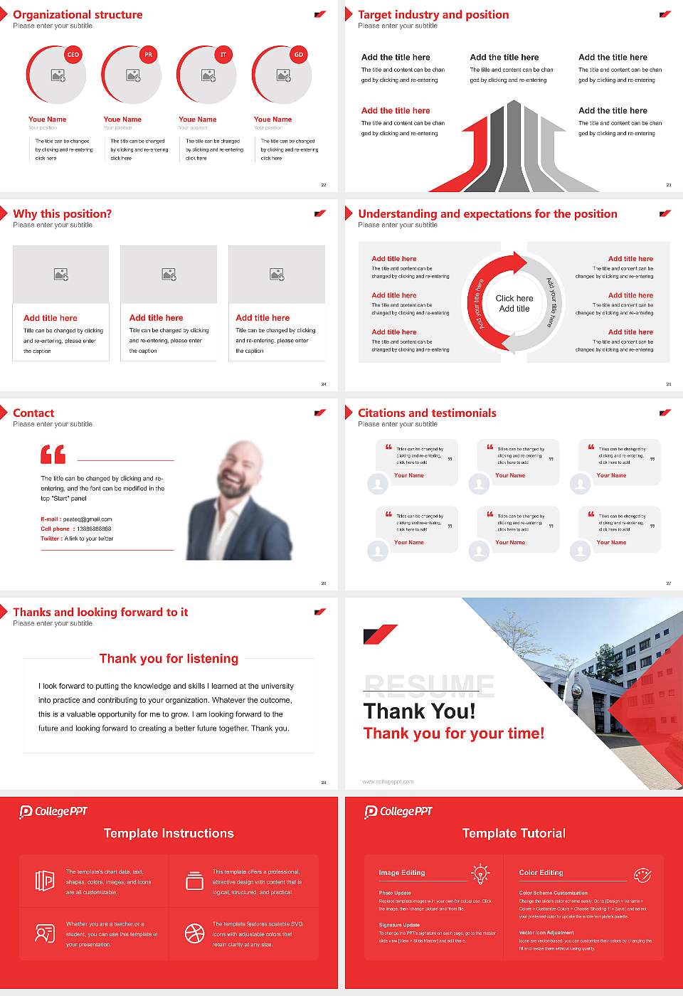 Prefectural University of Kumamoto Resume PPT Template16:9 ratio PPT effect preview image4