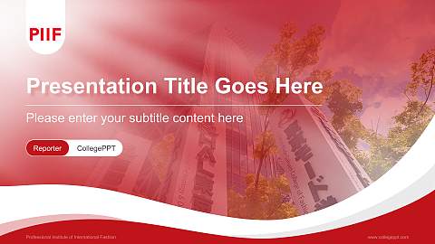 Professional Institute of International Fashion Lecture Sharing and Networking Event PPT Template