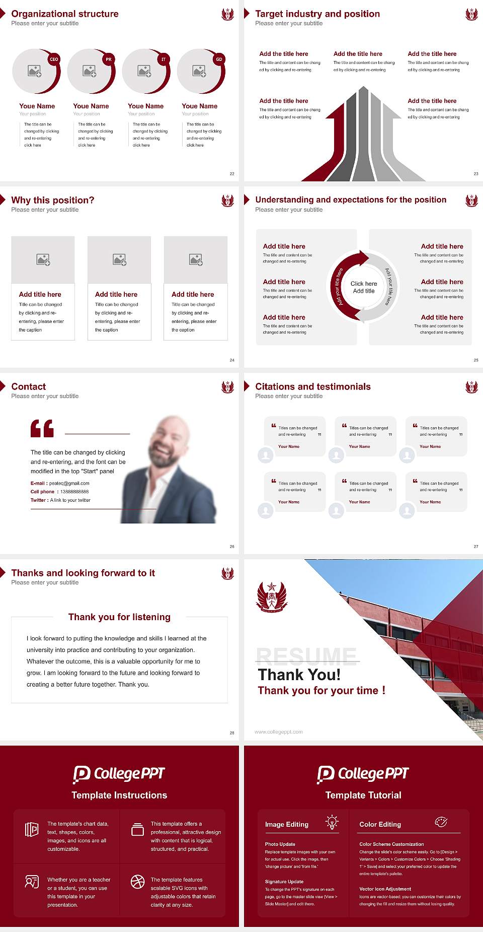 Otaru University of Commerce Resume PPT Template4:3 ratio PPT effect preview image4
