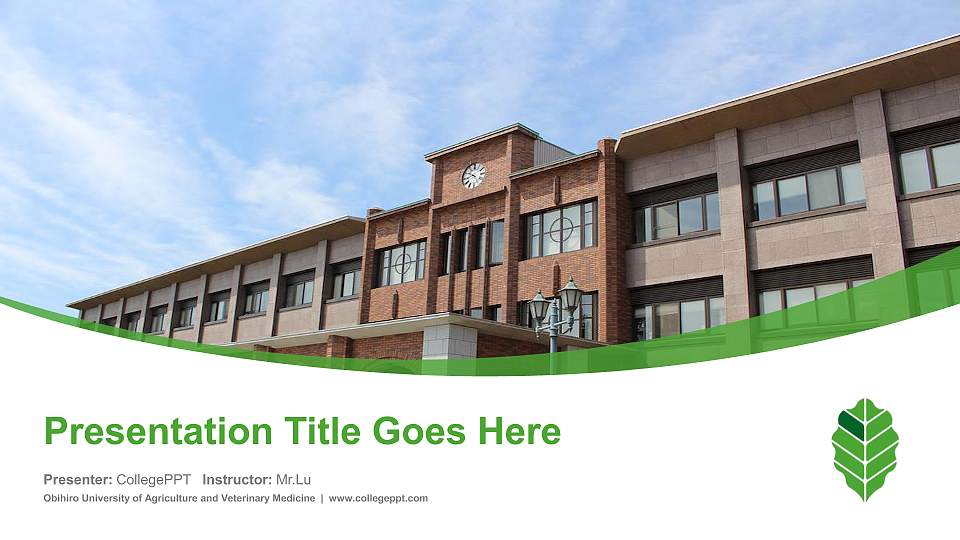 Obihiro University of Agriculture and Veterinary Medicine Course/Courseware Creation PPT Template16:9 ratio PPT effect preview image