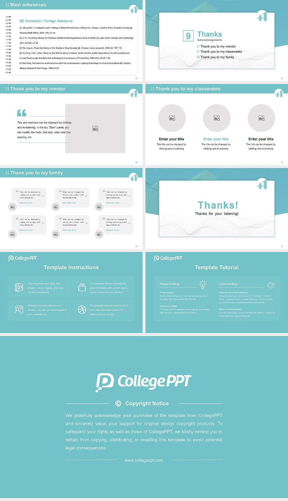 Osaka Health Science University Graduation Thesis Defense PPT Template16:9 ratio PPT effect preview image7