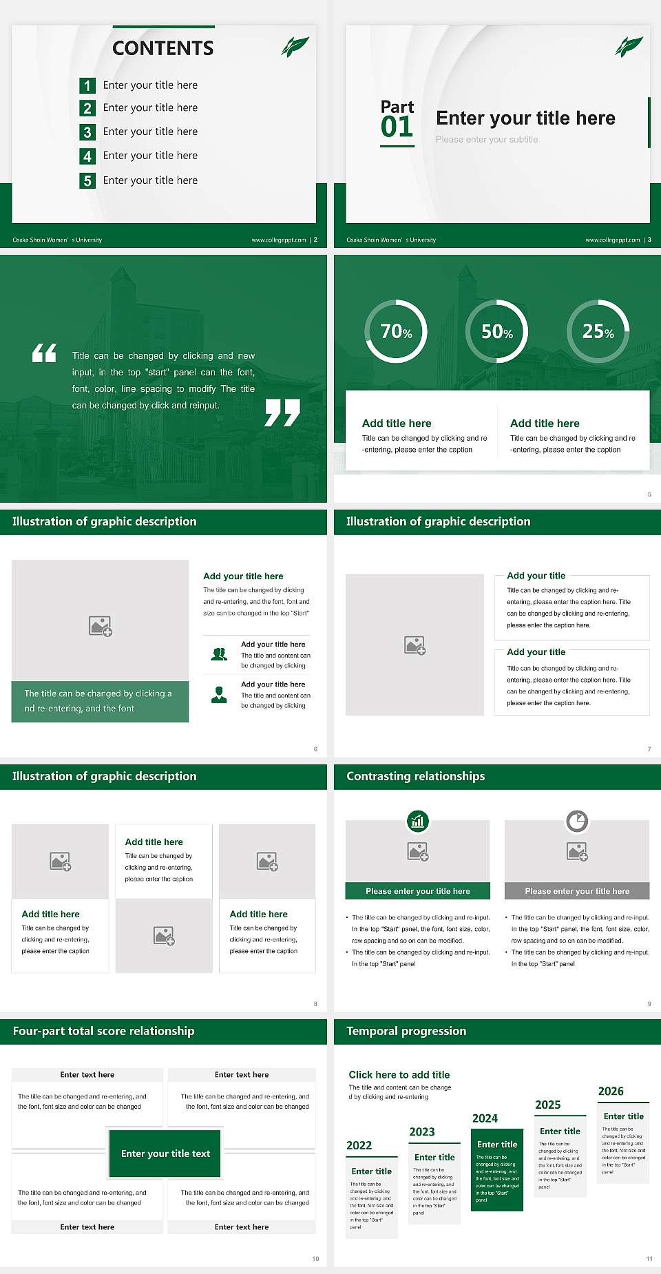 Osaka Shoin Women’s University Thesis Proposal/Graduation Defense PPT Template4:3 ratio PPT effect preview image2