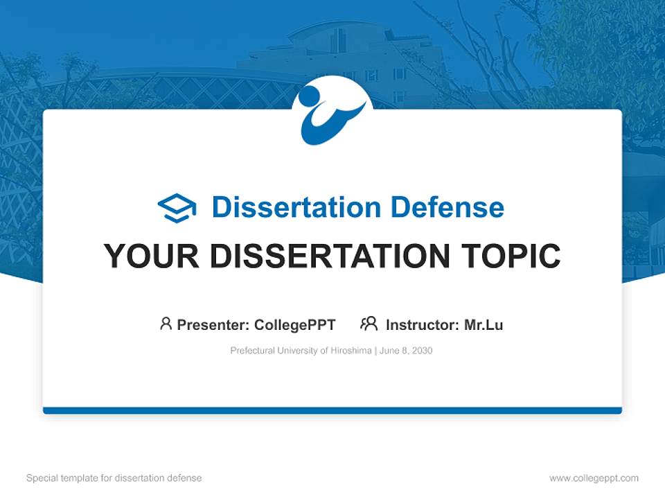 Prefectural University of Hiroshima Graduation Thesis Defense PPT Template4:3 ratio PPT effect preview image7