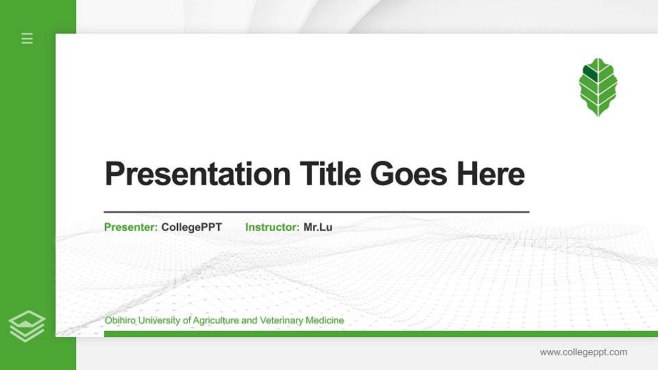 Obihiro University of Agriculture and Veterinary Medicine Thesis Proposal/Graduation Defense PPT Template16:9 ratio PPT effect preview image