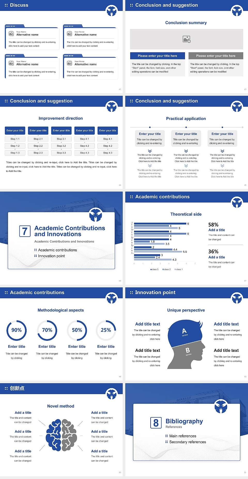 Osaka Prefecture University Graduation Thesis Defense PPT Template4:3 ratio PPT effect preview image6