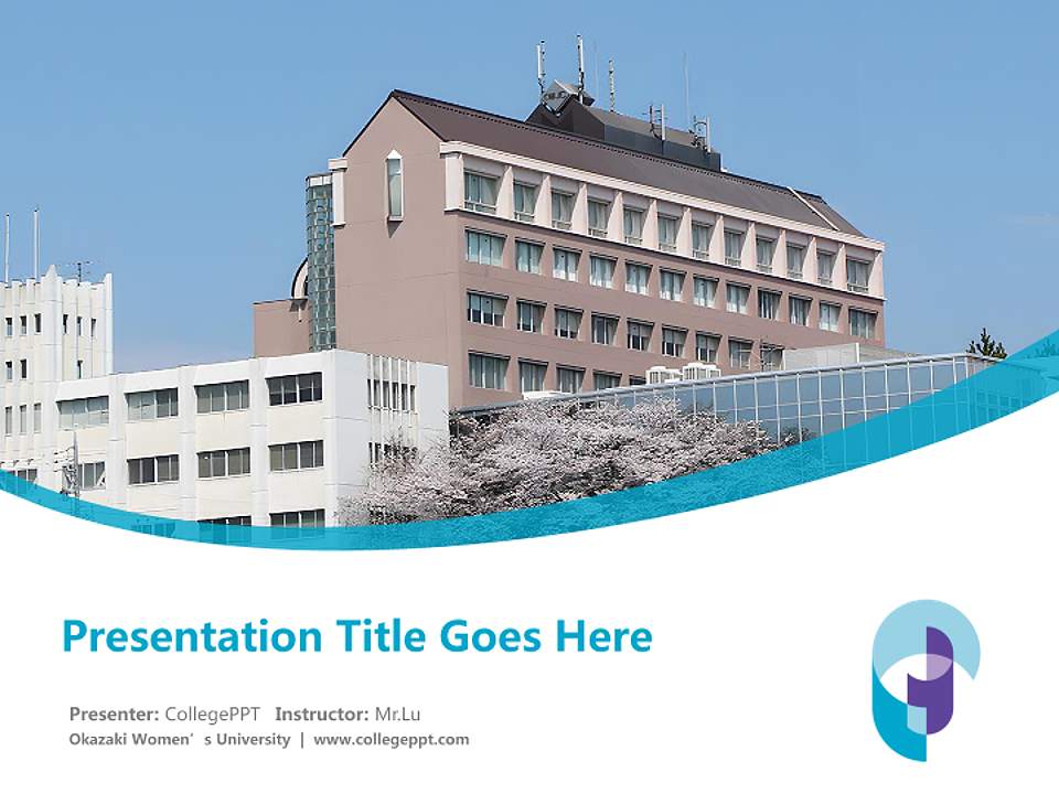 Okazaki Women’s University Course/Courseware Creation PPT Template4:3 ratio PPT effect preview image1