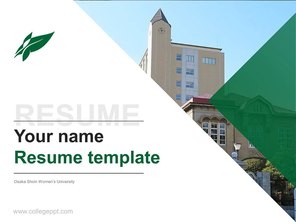 Osaka Shoin Women’s University Resume PPT Template4:3 ratio PPT effect preview image5
