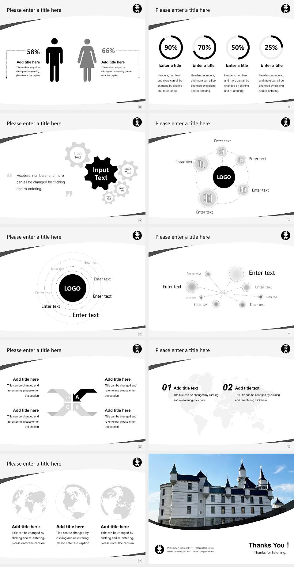 Osaka University of Arts Course/Courseware Creation PPT Template4:3 ratio PPT effect preview image4