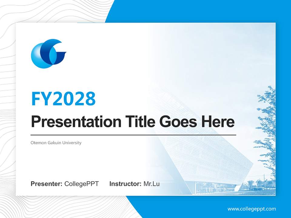 Otemon Gakuin University Academic Presentation/Research Findings Report PPT Template4:3 ratio PPT effect preview image5