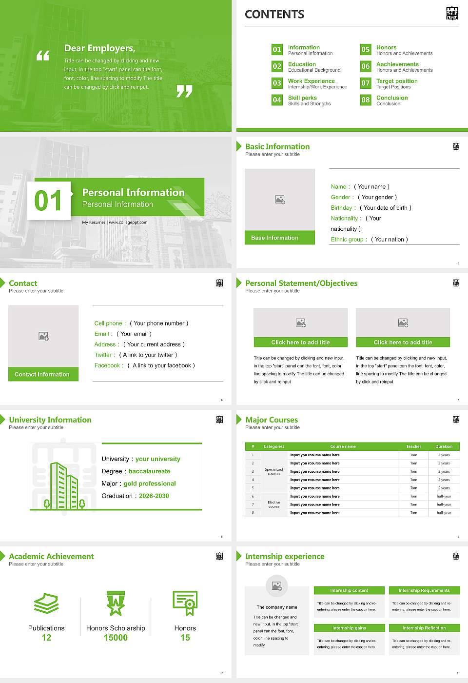 Okayama University of Science Resume PPT Template16:9 ratio PPT effect preview image2
