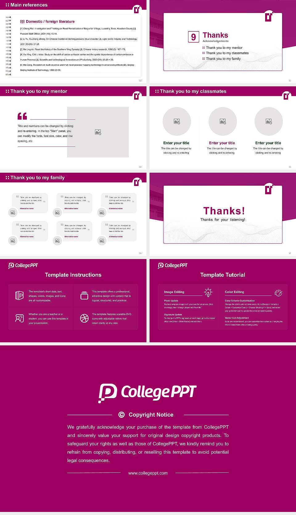 Okayama Gakuin University Graduation Thesis Defense PPT Template16:9 ratio PPT effect preview image7