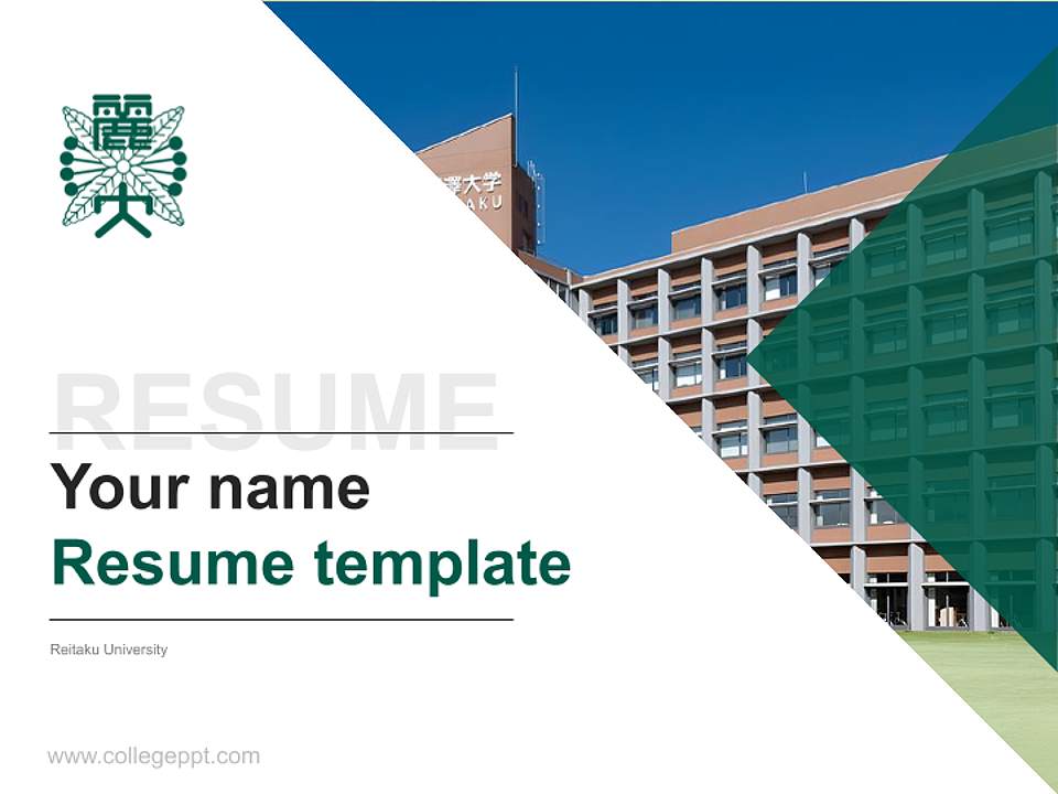 Reitaku University Resume PPT Template4:3 ratio PPT effect preview image5