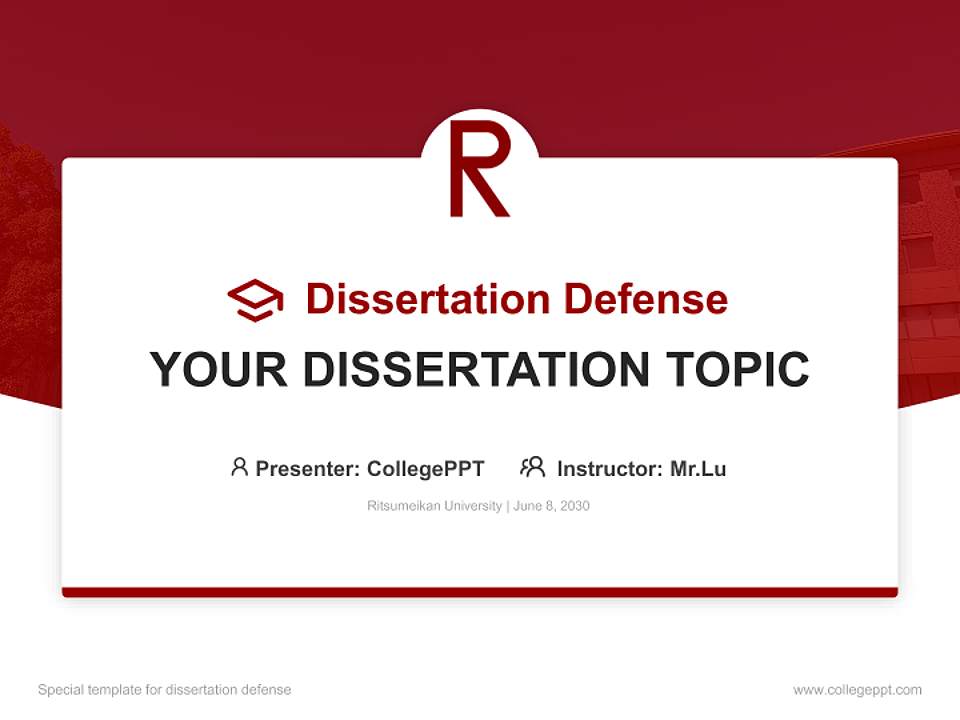 Ritsumeikan University Graduation Thesis Defense PPT Template4:3 ratio PPT effect preview image7