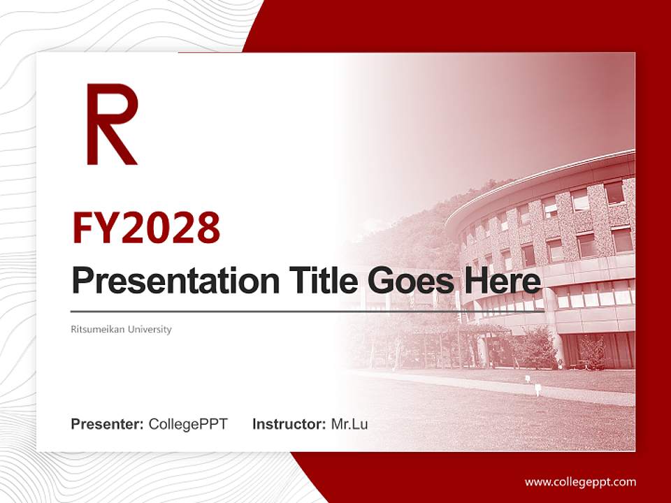 Ritsumeikan University Academic Presentation/Research Findings Report PPT Template4:3 ratio PPT effect preview image5