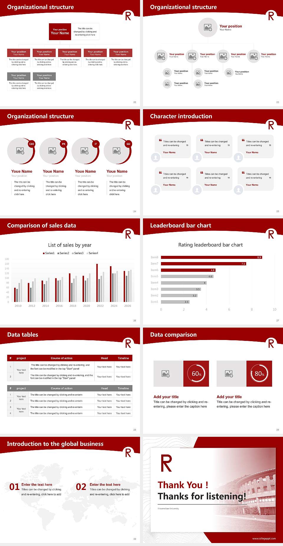 Ritsumeikan University Academic Presentation/Research Findings Report PPT Template4:3 ratio PPT effect preview image4