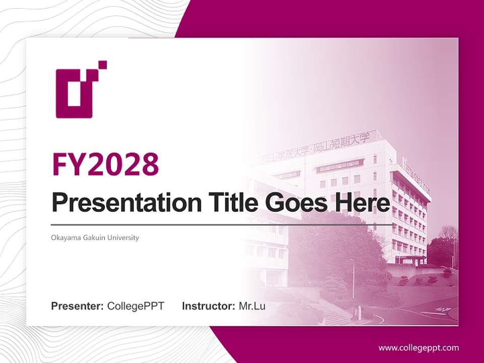 Okayama Gakuin University Academic Presentation/Research Findings Report PPT Template4:3 ratio PPT effect preview image5