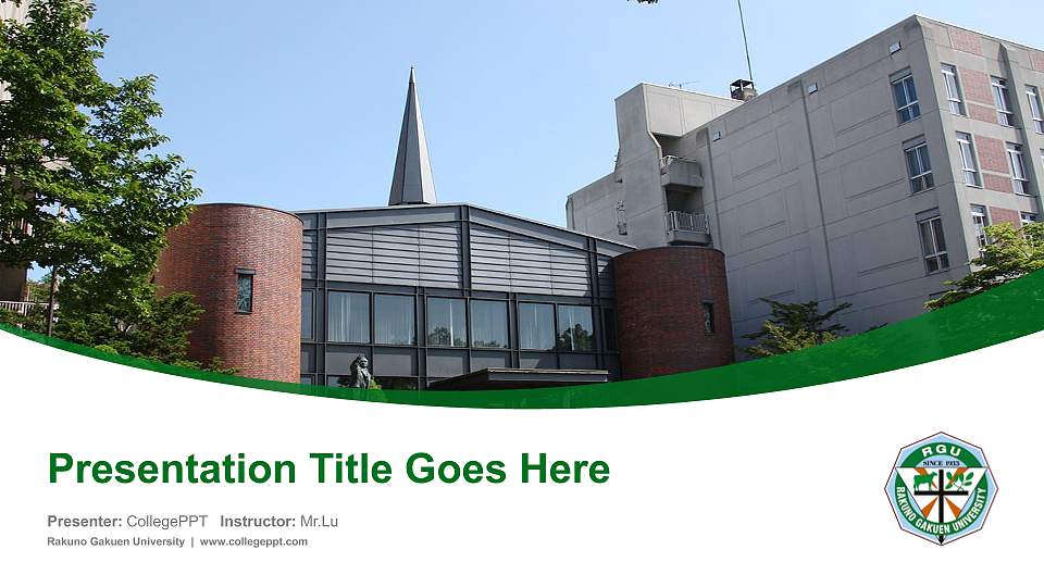 Rakuno Gakuen University Course/Courseware Creation PPT Template16:9 ratio PPT effect preview image