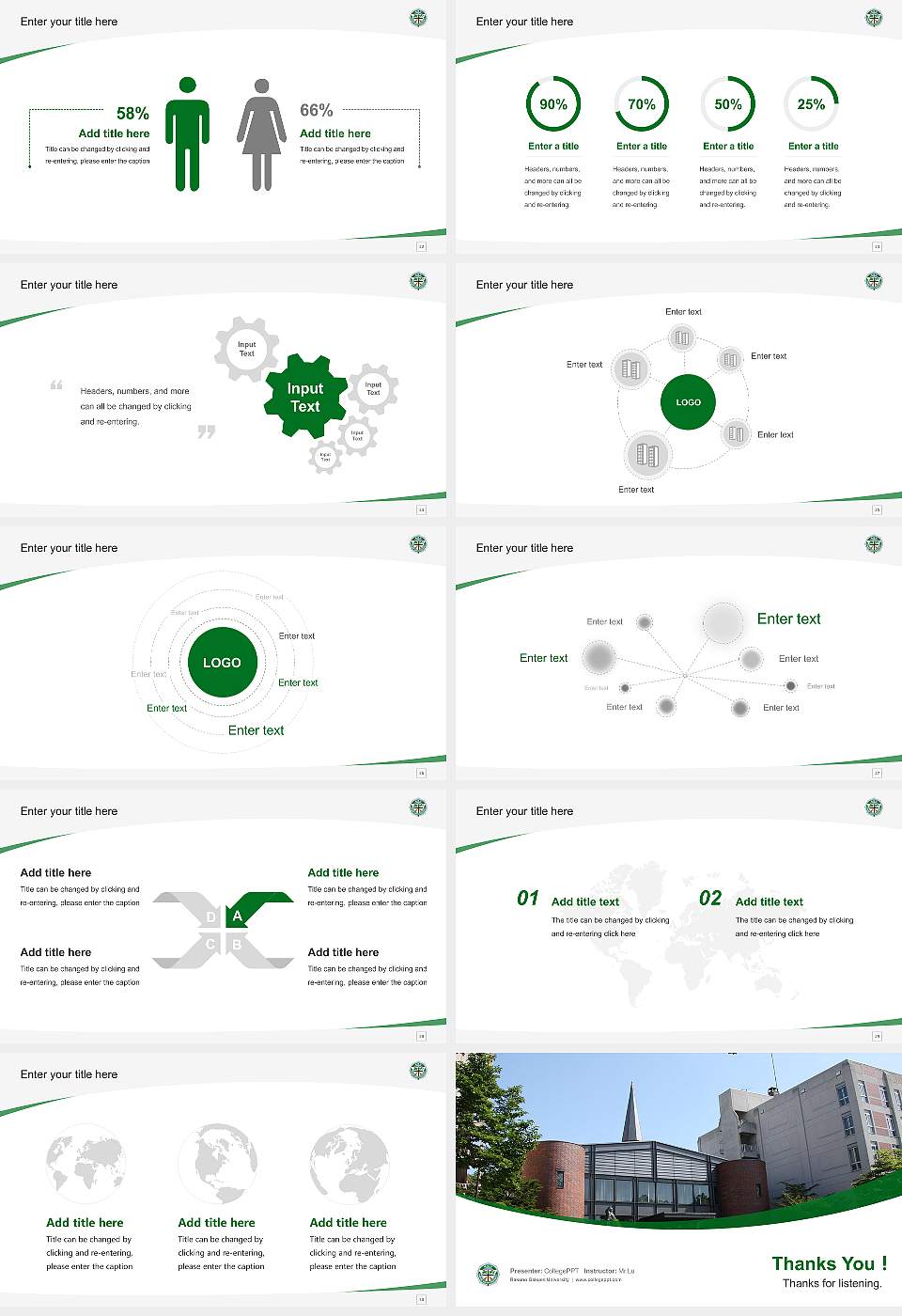 Rakuno Gakuen University Course/Courseware Creation PPT Template16:9 ratio PPT effect preview image4