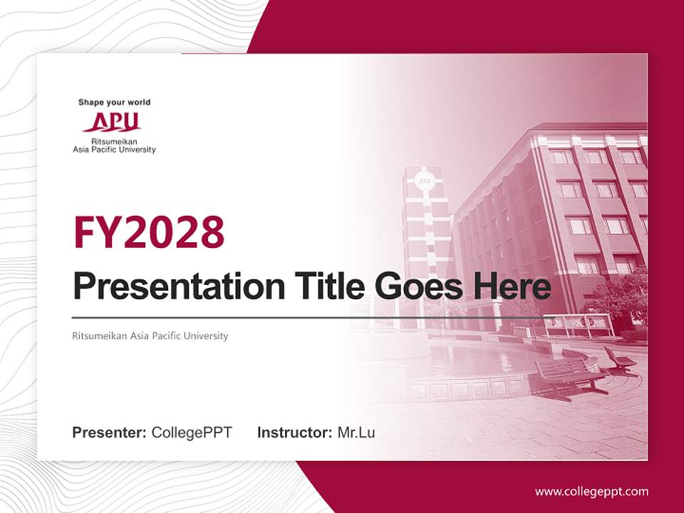 Ritsumeikan Asia Pacific University Academic Presentation/Research Findings Report PPT Template4:3 ratio PPT effect preview image5