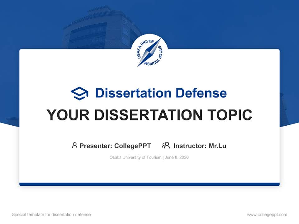 Osaka University of Tourism Graduation Thesis Defense PPT Template4:3 ratio PPT effect preview image7